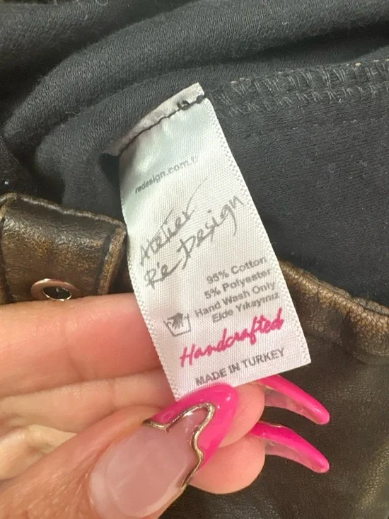 Atelier Redesign Faux Leather wide leg flare leg pants eclectic boho - Picture 9 of 9